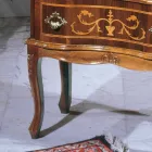 Mesa de cabeceira clássica em madeira de nogueira com gavetas fabricadas na Itália - elegante Viadurini