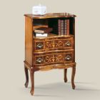Mesa de cabeceira clássica em madeira de nogueira com gavetas fabricadas na Itália - elegante Viadurini