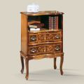 Mesa de cabeceira clássica em madeira de nogueira com gavetas fabricadas na Itália - elegante