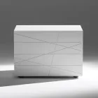 Mesa de cabeceira com 1 gaveta em aglomerado de madeira pintada - Leone Viadurini