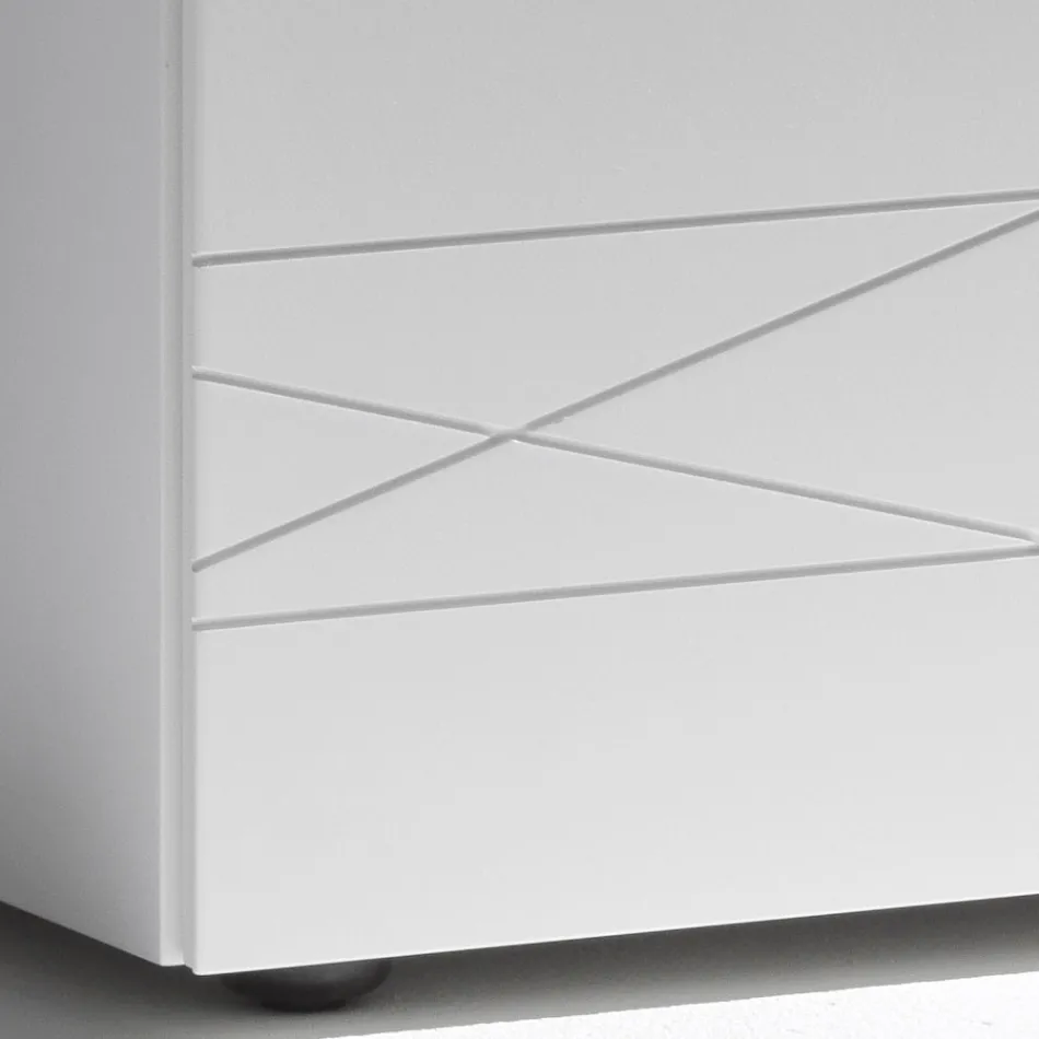 Mesa de cabeceira com 1 gaveta em aglomerado de madeira pintada - Leone Viadurini