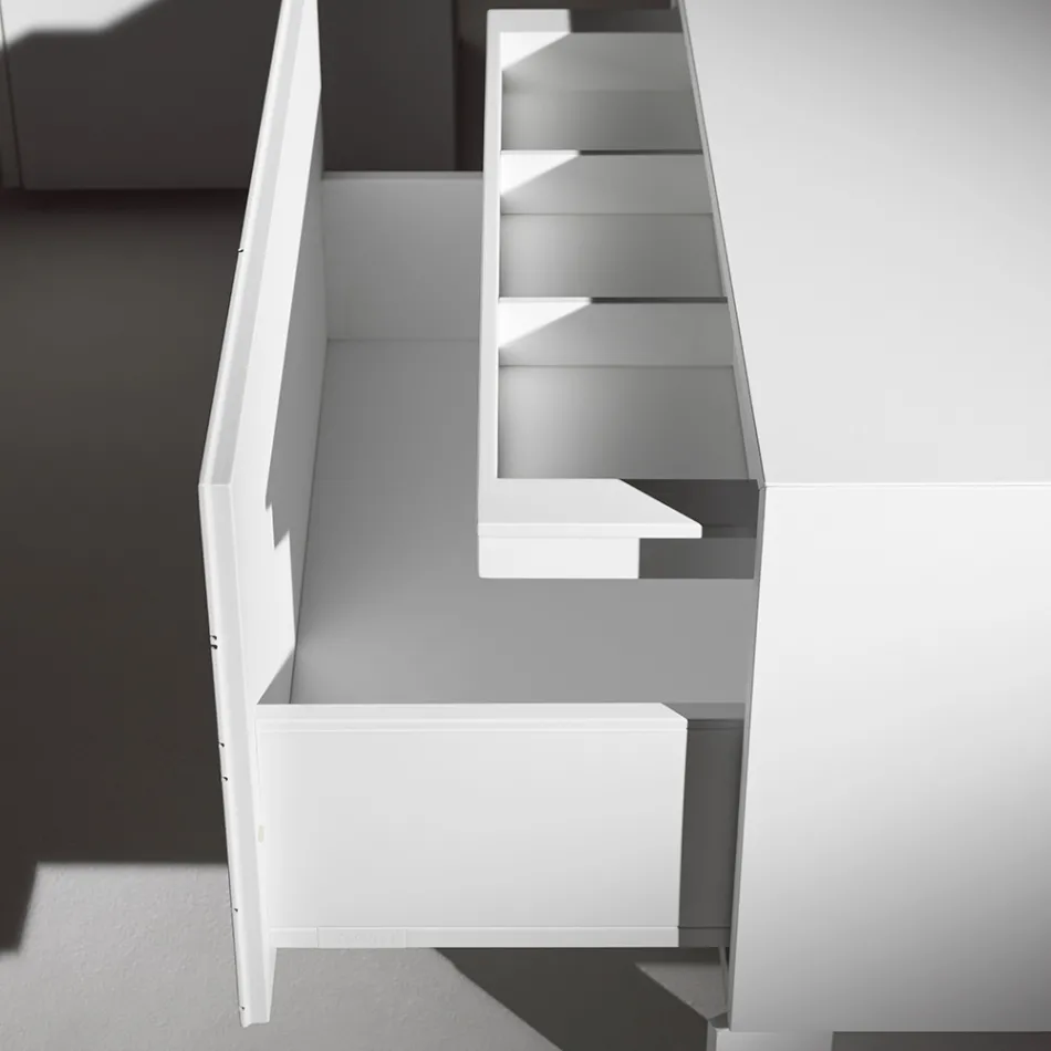 Mesa de cabeceira com 1 gaveta em aglomerado de madeira pintada - Leone Viadurini