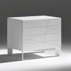 Mesa de cabeceira com 1 gaveta em aglomerado de madeira pintada - Leone Viadurini