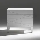 Mesa de cabeceira com 1 gaveta em aglomerado de madeira pintada - Leone Viadurini