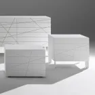 Mesa de cabeceira com 1 gaveta em aglomerado de madeira pintada - Leone Viadurini