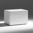 Mesa de cabeceira com 1 gaveta em aglomerado de madeira pintada - Leone Viadurini
