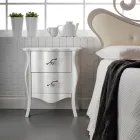 Mesa de cabeceira com 2 gavetas em bloco de lima Made in Italy - Babaevo Viadurini