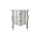 Mesa de cabeceira com 2 gavetas em bloco de lima Made in Italy - Babaevo Viadurini