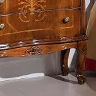 Mesa de cabeceira com 3 gavetas em madeira de nogueira Bassano fabricada na Itália - Luxo Viadurini