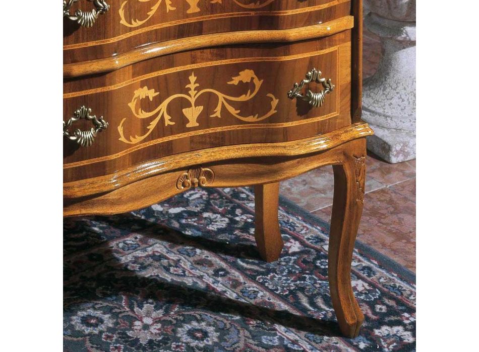 Mesa de cabeceira com gavetas em nogueira ou madeira branca fabricada na Itália - elegante Viadurini