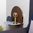 Mesa de cabeceira de design moderno composta por 3 painéis modulares de madeira compensada - Marea Viadurini