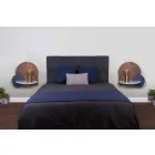 Mesa de cabeceira de design moderno composta por 3 painéis modulares de madeira compensada - Marea Viadurini