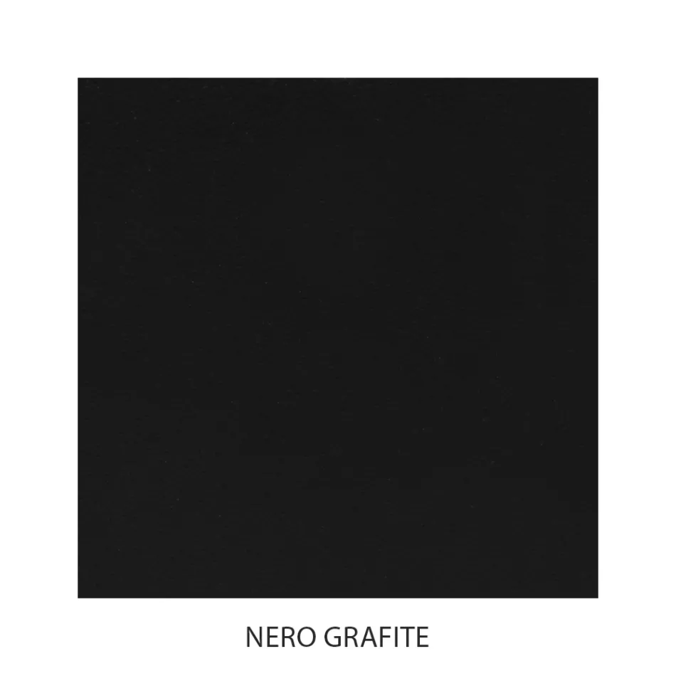 Mesa de cabeceira tubular de ferro com acabamento preto grafite Made in Italy - Santorini Viadurini