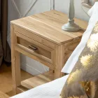 Mesa de cabeceira em teca maciça com 1 gaveta - Penca Viadurini