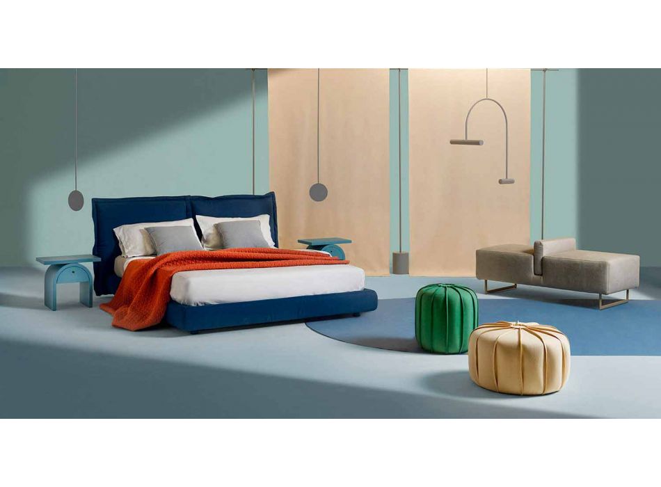 Mesa de cabeceira de design moderno em madeira colorida para o quarto - Arcom Viadurini