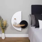 Mesa de cabeceira modular moderna em madeira compensada com design elegante e versátil - Ramia Viadurini