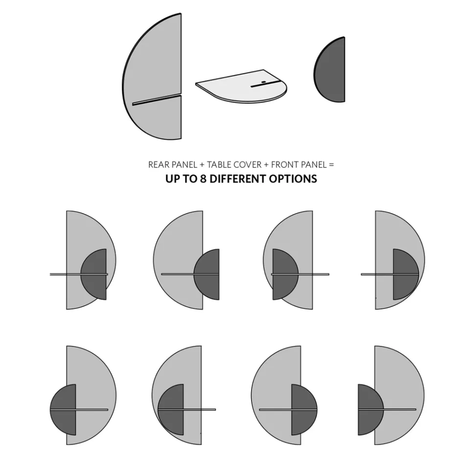 Mesa de cabeceira modular moderna em madeira compensada com design elegante e versátil - Ramia Viadurini