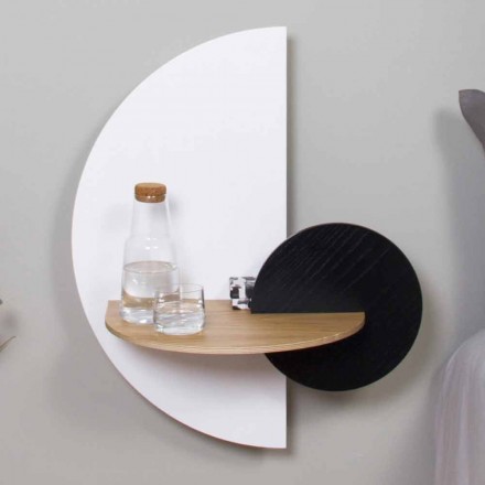 Mesa de cabeceira modular moderna em madeira compensada com design elegante e versátil - Ramia Viadurini
