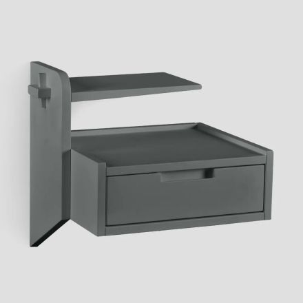Mesa de cabeceira suspensa com uma gaveta e móvel superior Made in Italy - Tullo Viadurini