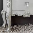 Mesa de cabeceira de estilo clássico em madeira maciça, puxadores de cristal ósseo Viadurini