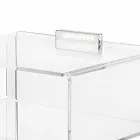 Mesa de cabeceira transparente com luz LED iluminada com toque Adelia Viadurini