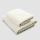 Conjunto completo de toalha de rosto e toalha de hóspedes em mistura de atoalhado e linho - Kilim Viadurini