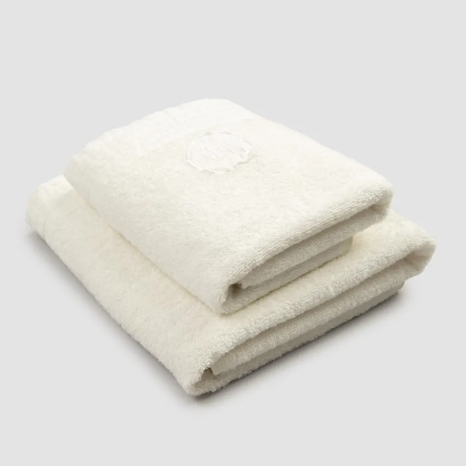 Conjunto completo de toalha de rosto e toalha de hóspedes em mistura de atoalhado e linho - Kilim Viadurini