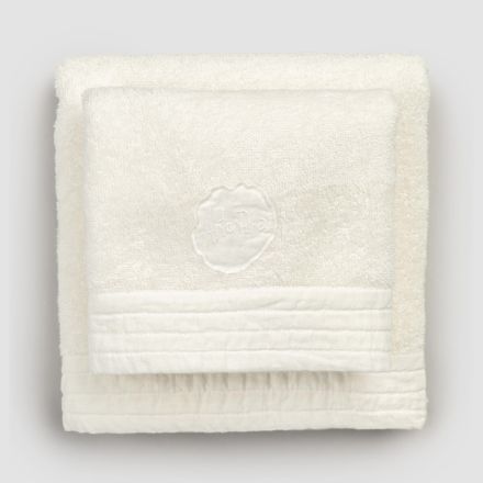 Conjunto completo de toalha de rosto e toalha de hóspedes em mistura de atoalhado e linho - Kilim Viadurini