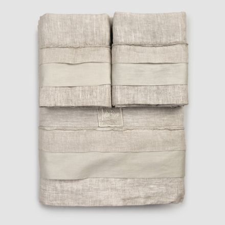 Conjunto de roupa de cama de casal em lençóis e babados leves - Balzis Viadurini