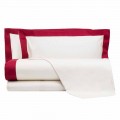 Conjunto de lençóis de cetim para cama de casal com bordas coloridas - Hyacinth