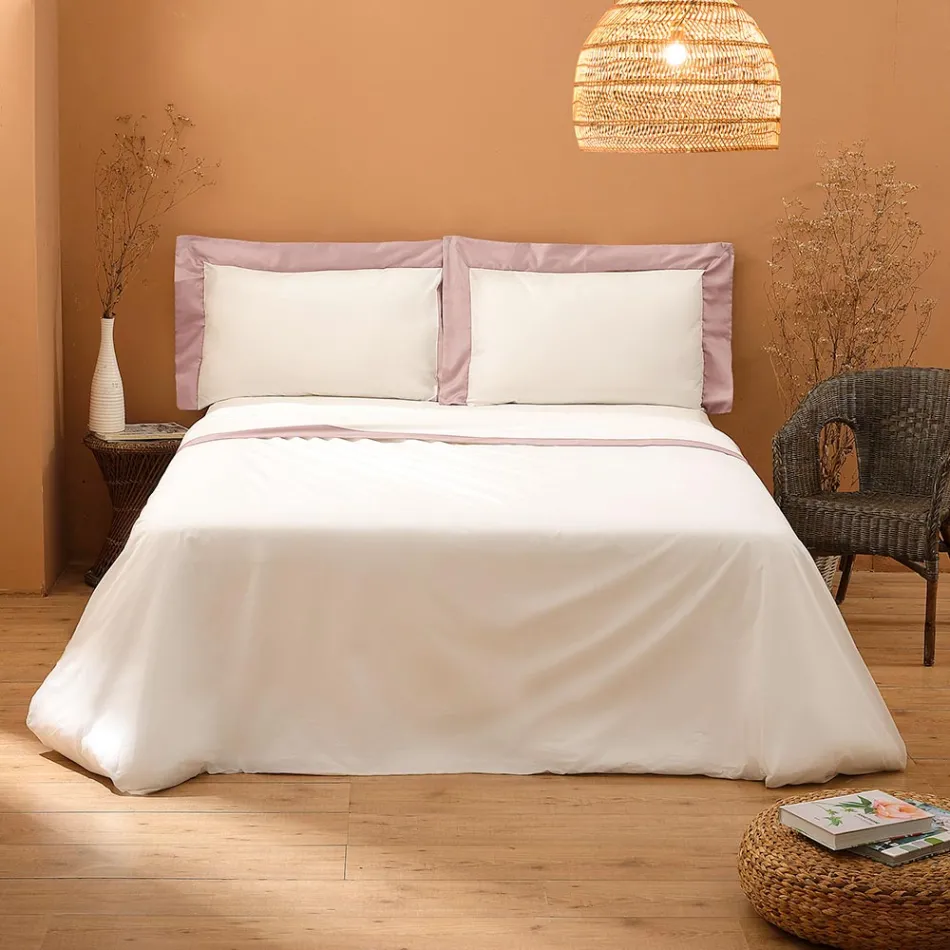 Conjunto de cama King Size em 100% algodão e 10% algodão cetim - Detalhe Viadurini