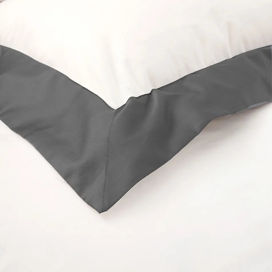 Conjunto de cama King Size em 100% algodão e 10% algodão cetim - Detalhe Viadurini