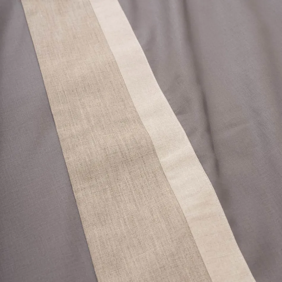 Conjunto de cama de casal em 90% algodão e 10% linho feito na Itália - Nestle Viadurini