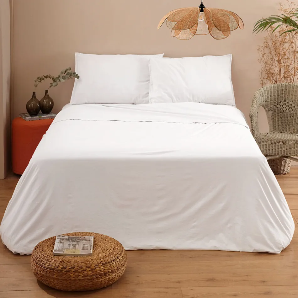 Cama de Casal Completa em Puro Algodão Tingido e Sombreado - Delicacy Viadurini