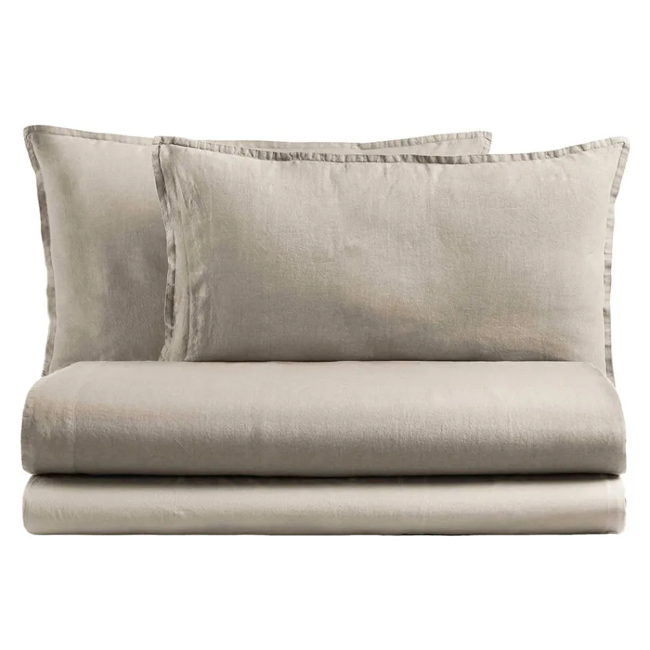 Cama de Casal Completa em Puro Algodão Tingido e Sombreado - Delicacy Viadurini