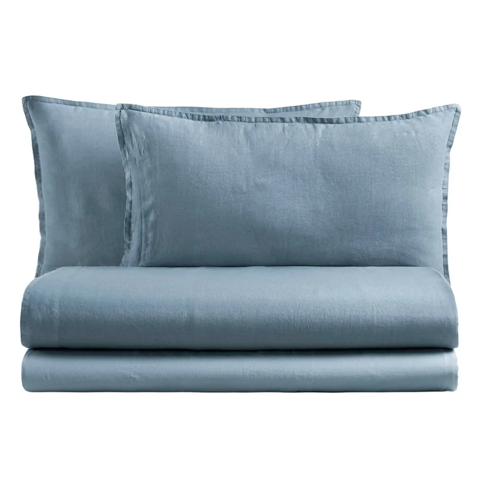 Cama de Casal Completa em Puro Algodão Tingido e Sombreado - Delicacy Viadurini