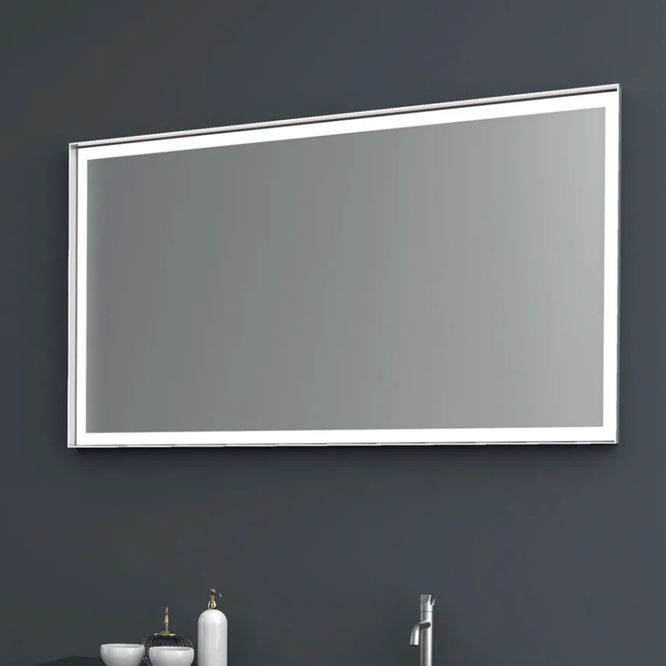 Composição 2 Móveis de Banheiro Suspensos em Mdf Lacado Platina 120 cm - Renga Viadurini