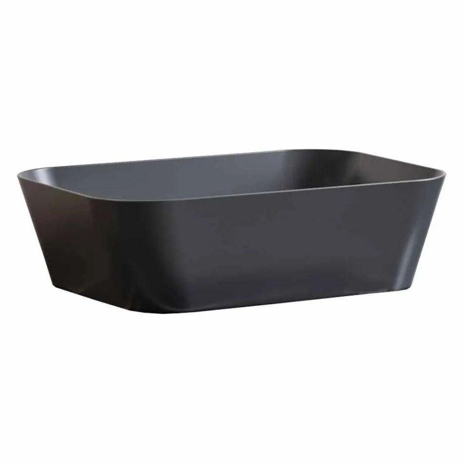 Composição 3 Móveis de Banheiro em Gres e Lavatório em Vetrochina 3 Cores - Ramentina Viadurini