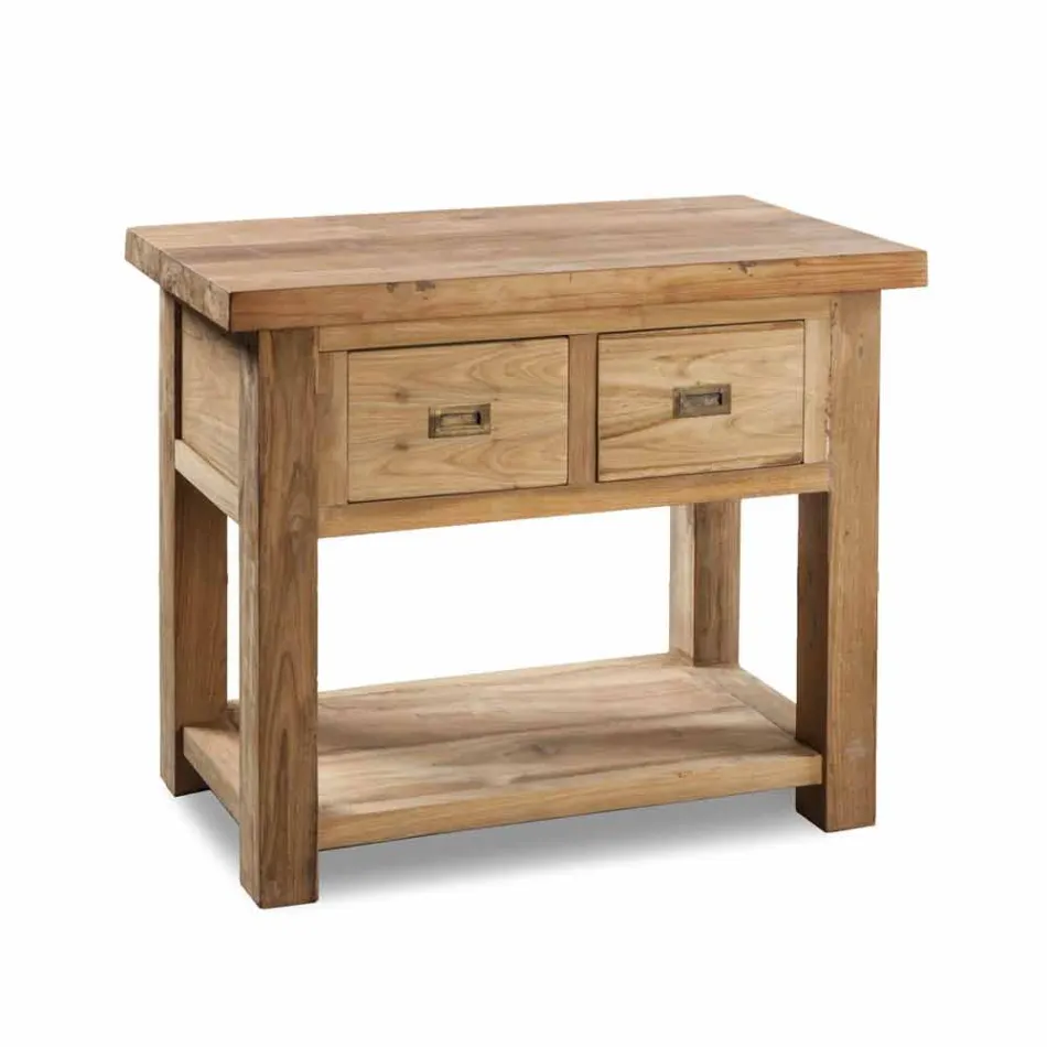 Composição 3 Móveis de Banheiro em Madeira Teca com Lavatório de Resina - Essence Viadurini