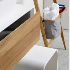 Composição 3 Móveis de Banheiro em Madeira Teca e Hi Macs® - Talco Viadurini