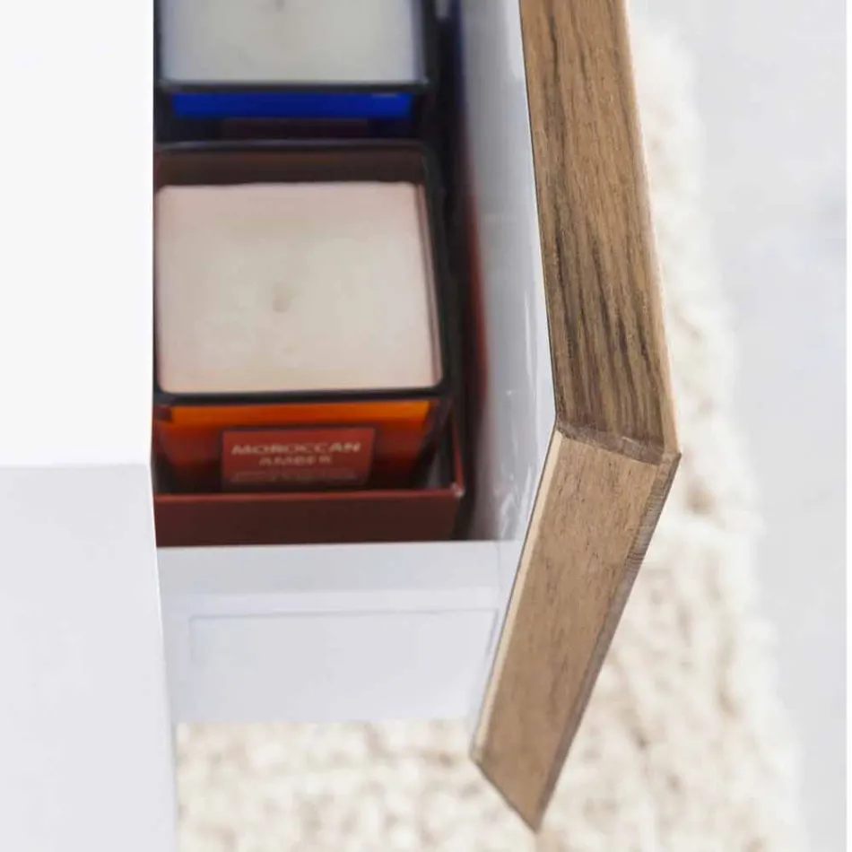 Composição 3 Móveis de Banheiro em Madeira Teca e Hi Macs® - Talco Viadurini