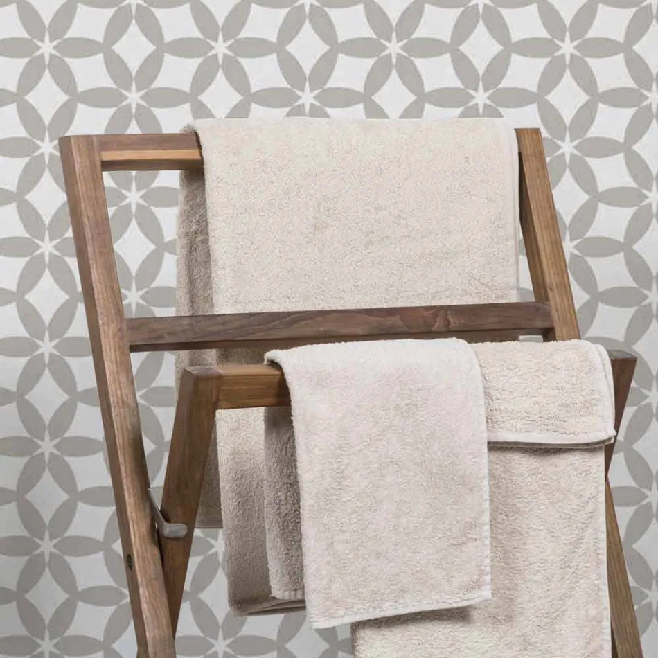 Composição 3 Móveis de Banheiro em Madeira Teca e Hi Macs® - Talco Viadurini