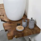 Composição 3 Móveis de Banheiro Suspensos com Lavatório de Resina Branca - Dazzle Viadurini