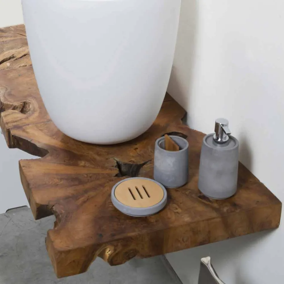 Composição 3 Móveis de Banheiro Suspensos com Lavatório de Resina Branca - Dazzle Viadurini