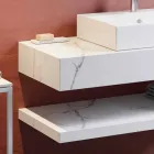 Composição 3 Móveis de Banheiro Suspensos em Grés Porcelanato 4 Acabamentos - Rambina Viadurini