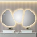 Composição 3 Espelhos de Parede com Iluminação LED Made in Italy - Fagiolao