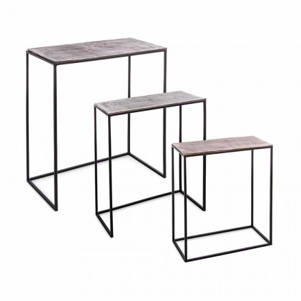 Composição 3 Mesas em Alumínio e Aço Homemotion - Salvio Viadurini