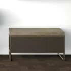 Composição 5 Móveis de Banheiro Independentes em Metal, Ecolegno e Grés Luxo - Cizco Viadurini