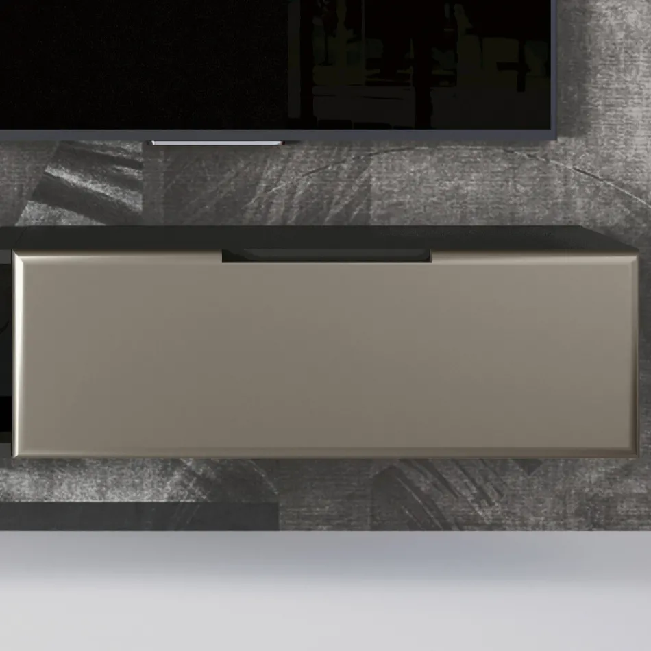 Composição moderna da parede da sala em MDF Made in Italy - Linn Viadurini