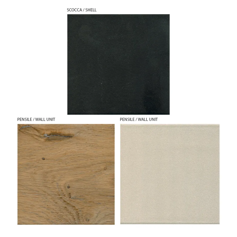 Composição de parede de design moderno em MDF Made in Italy - Kristin Viadurini